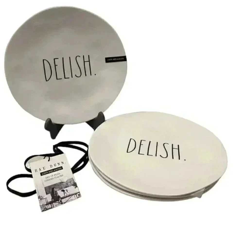 RAE DUNN MELAMINE DINNER PLATES 